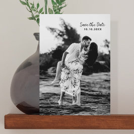 白黒写真テンプレートQRコード日付の保存 セーブザデート