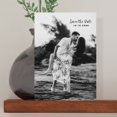 白黒写真テンプレートQRコード日付の保存 セーブザデート