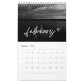 白黒写真パーソナライズされた名(新年) カレンダー (2月 2026)