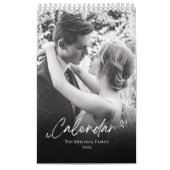 白黒写真パーソナライズされた名(新年) カレンダー (カバー)