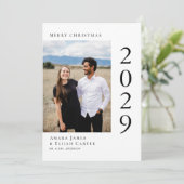 白黒写真モダンメリークリスマス シーズンカード (スタンド正面)