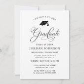 白黒写真モダン卒業パーティー 招待状 (裏面)