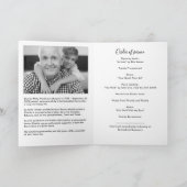 白黒写真モダン4ページの葬儀プログラム プログラム (内部)