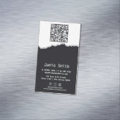 白黒写真モダンQRコード事業 マグネット名刺 (インサイチュ)