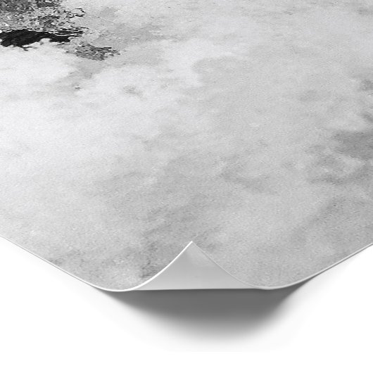 白黒写真ヴィンテージカメラin雪 ポスター (角)