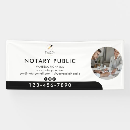 白黒写真事業イベント公証人マーケティング 横断幕 (横)