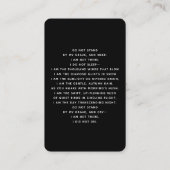 白黒写真十字葬式祈りの言葉カード 名刺 (裏面)