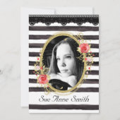 白黒写真卒業オープンハウス 招待状 (正面)