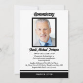 白黒写真命日招待状 招待状 (正面)