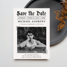 白黒写真新聞卒業パーティー