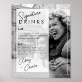 白黒写真結婚のカップルのシグネチャードリンク ポスター (正面)