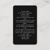 白黒写真葬儀クロス祈りの言葉カード 名刺 (裏面)