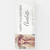 白黒写真誕生日パーティー 横断幕 (縦)