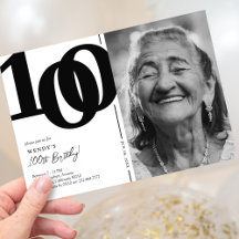 白黒写真100th誕生日パーティー