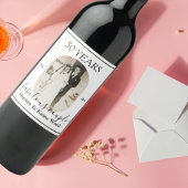 白黒写真50周年記念結婚会 ワインラベル