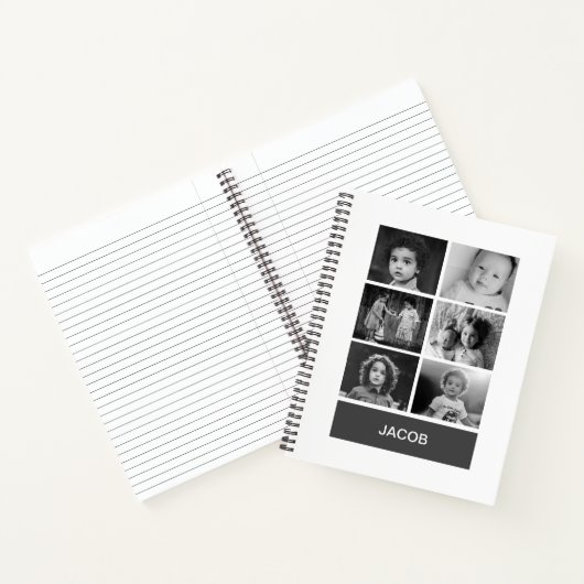 白黒写真 – カスタム パーソナライズされた ノートブック (内部)