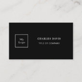 白黒写真Qrコードロゴ 名刺 (正面)