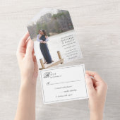 白黒写結婚真  オールインワン招待状 (貼ってはがせる)