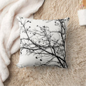 白黒冬の木 クッション (ブランケット)
