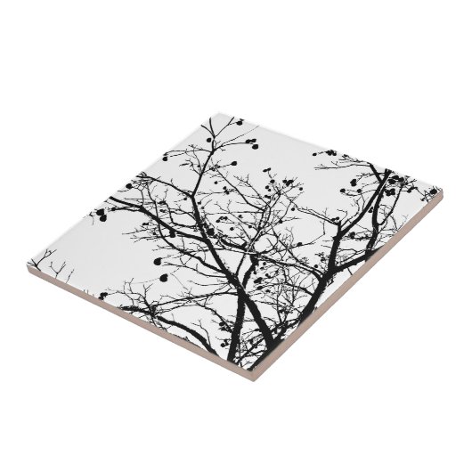 白黒冬の木 タイル (側面)