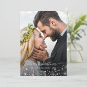 白黒冬の雪片クリスマスフォト (スタンド正面)