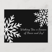 白黒冬ミニマル雪の結晶ビジネス シーズンポストカード (正面)