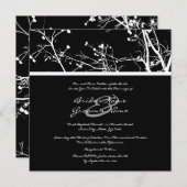 白黒冬木結婚式招待状 招待状 (正面/裏面)