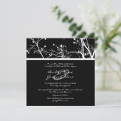白黒冬木結婚式招待状 招待状 (スタンド正面)