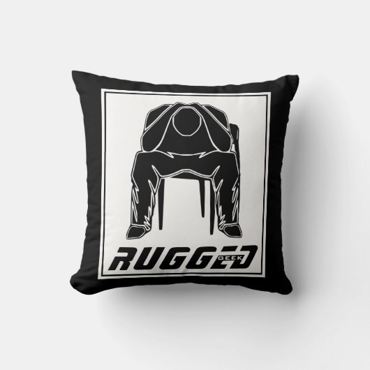 白黒凹凸人保持ヘッド |考えの男 クッション (正面)