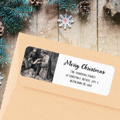 白黒出生キリスト教カトリックのクリスマス ラベル