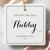 白黒初めてのクリスマスシンプル夫 セラミックオーナメント