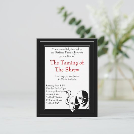 白黒劇と演劇招待状 招待状 (スタンド正面)