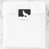 白黒勇気引用文ウルフ スクエアシール (バッグ)