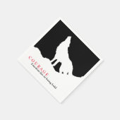 白黒勇気引用文ウルフ スタンダードカクテルナプキン (角)
