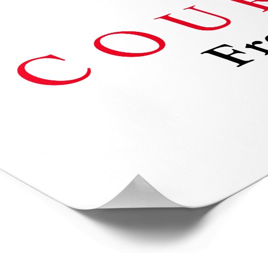 白黒勇気引用文ウルフ ポスター (角)