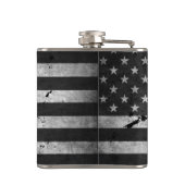 白黒動揺してな米国旗 フラスク (裏面)