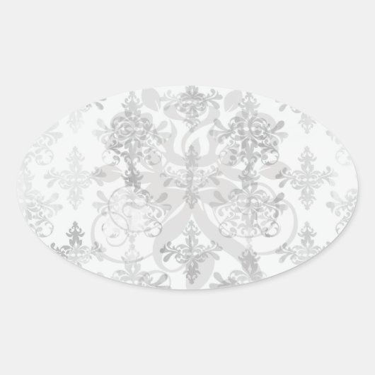 白黒動揺して入り組み 楕円形シール (正面)