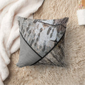 白黒動揺して樺の木バークライニング灰色 クッション (ブランケット)