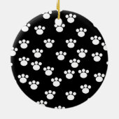 白黒動物の足のプリントパターン セラミックオーナメント (裏面)