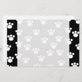 白黒動物の足のプリントパターン 便箋 (正面/裏面)