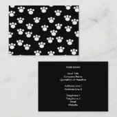 白黒動物の足のプリントパターン 名刺 (正面/裏面)