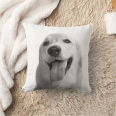 白黒動物の飼い犬のかわいい写真 クッション (ブランケット)