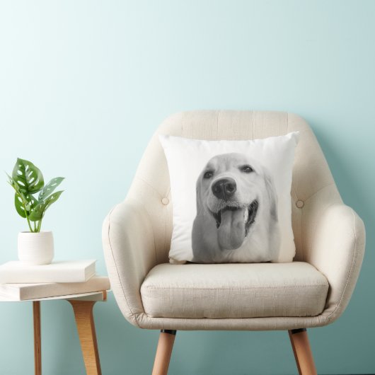 白黒動物の飼い犬のかわいい写真 クッション (椅子)