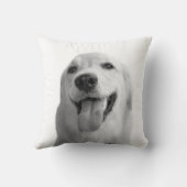白黒動物の飼い犬のかわいい写真 クッション (裏面)