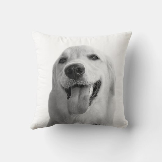 白黒動物の飼い犬のかわいい写真 クッション (裏面)