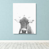 白黒動物ポートレート キャンバスプリント (インサイチュ (ウッドフロア))