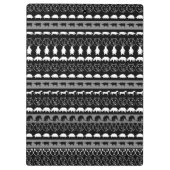 白黒動物モダンのストライプパターン#2 クリップボード (裏面)