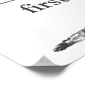 白黒動物園動物誕生日ウェルカムサイン ポスター (角)