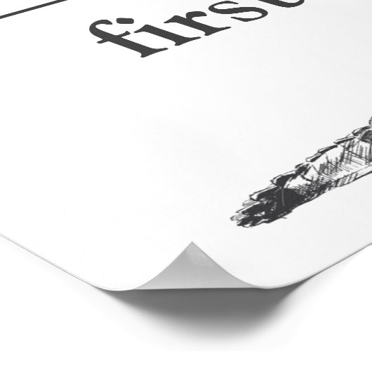 白黒動物園動物誕生日ウェルカムサイン ポスター (角)