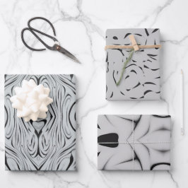 白黒包み紙 ラッピングペーパーシート